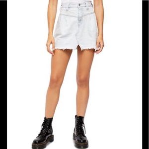 Free People Sidecar Mini Cotton Denim Skirt